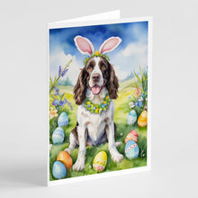 Load image into Gallery viewer, English Springer Spaniel Easter Egg Hunt Greeting Cards - Blank Note Cards – 8-Pack of Artist-Designed Cards with Envelopes