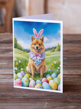 Load image into Gallery viewer, Finnish Spitz Easter Egg Hunt Greeting Cards - Blank Note Cards – 8-Pack of Artist-Designed Cards with Envelopes