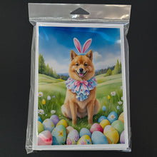 Load image into Gallery viewer, Finnish Spitz Easter Egg Hunt Greeting Cards - Blank Note Cards – 8-Pack of Artist-Designed Cards with Envelopes
