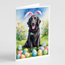 Load image into Gallery viewer, Flat-Coated Retriever Easter Egg Hunt Greeting Cards - Blank Note Cards – 8-Pack of Artist-Designed Cards with Envelopes