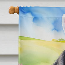 Load image into Gallery viewer, Flat-Coated Retriever Easter Egg Hunt House Flag