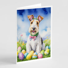 Load image into Gallery viewer, Fox Terrier Easter Egg Hunt Greeting Cards - Blank Note Cards – 8-Pack of Artist-Designed Cards with Envelopes