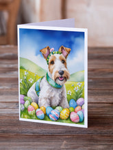 Load image into Gallery viewer, Fox Terrier Easter Egg Hunt Greeting Cards - Blank Note Cards – 8-Pack of Artist-Designed Cards with Envelopes