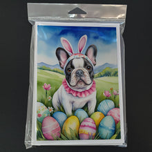 Load image into Gallery viewer, French Bulldog Easter Egg Hunt Greeting Cards - Blank Note Cards – 8-Pack of Artist-Designed Cards with Envelopes