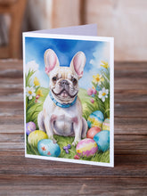 Load image into Gallery viewer, French Bulldog Easter Egg Hunt Greeting Cards - Blank Note Cards – 8-Pack of Artist-Designed Cards with Envelopes