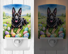 Load image into Gallery viewer, Black German Shepherd Easter Egg Hunt Ceramic Night Light