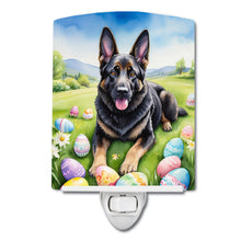 Load image into Gallery viewer, Black German Shepherd Easter Egg Hunt Ceramic Night Light
