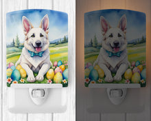 Load image into Gallery viewer, White German Shepherd Easter Egg Hunt Ceramic Night Light