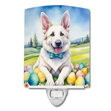 Load image into Gallery viewer, White German Shepherd Easter Egg Hunt Ceramic Night Light