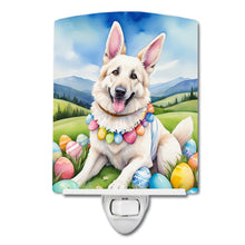 Load image into Gallery viewer, White German Shepherd Easter Egg Hunt Ceramic Night Light