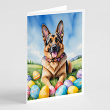 Load image into Gallery viewer, German Shepherd Easter Egg Hunt Greeting Cards - Blank Note Cards – 8-Pack of Artist-Designed Cards with Envelopes