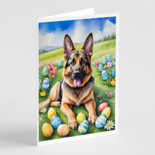 Load image into Gallery viewer, German Shepherd Easter Egg Hunt Greeting Cards - Blank Note Cards – 8-Pack of Artist-Designed Cards with Envelopes