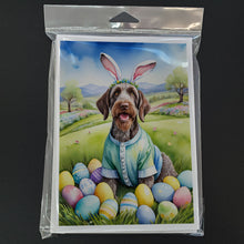 Load image into Gallery viewer, German Wirehaired Pointer Easter Egg Hunt Greeting Cards - Blank Note Cards – 8-Pack of Artist-Designed Cards with Envelopes