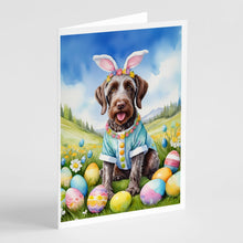 Load image into Gallery viewer, German Wirehaired Pointer Easter Egg Hunt Greeting Cards - Blank Note Cards – 8-Pack of Artist-Designed Cards with Envelopes