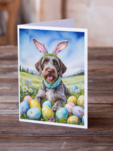 Load image into Gallery viewer, German Wirehaired Pointer Easter Egg Hunt Greeting Cards - Blank Note Cards – 8-Pack of Artist-Designed Cards with Envelopes