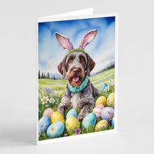 Load image into Gallery viewer, German Wirehaired Pointer Easter Egg Hunt Greeting Cards - Blank Note Cards – 8-Pack of Artist-Designed Cards with Envelopes