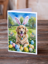 Load image into Gallery viewer, Golden Retriever Easter Egg Hunt Greeting Cards - Blank Note Cards – 8-Pack of Artist-Designed Cards with Envelopes