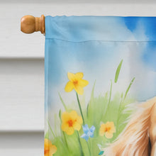 Load image into Gallery viewer, Golden Retriever Easter Egg Hunt House Flag