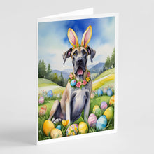Load image into Gallery viewer, Great Dane Easter Egg Hunt Greeting Cards - Blank Note Cards – 8-Pack of Artist-Designed Cards with Envelopes