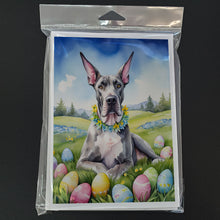 Load image into Gallery viewer, Great Dane Easter Egg Hunt Greeting Cards - Blank Note Cards – 8-Pack of Artist-Designed Cards with Envelopes