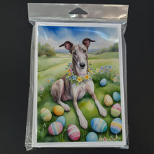 Load image into Gallery viewer, Greyhound Easter Egg Hunt Greeting Cards - Blank Note Cards – 8-Pack of Artist-Designed Cards with Envelopes