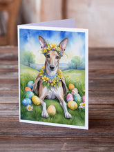 Load image into Gallery viewer, Greyhound Easter Egg Hunt Greeting Cards - Blank Note Cards – 8-Pack of Artist-Designed Cards with Envelopes