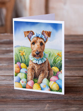 Load image into Gallery viewer, Irish Terrier Easter Egg Hunt Greeting Cards - Blank Note Cards – 8-Pack of Artist-Designed Cards with Envelopes