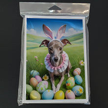 Load image into Gallery viewer, Italian Greyhound Easter Egg Hunt Greeting Cards - Blank Note Cards – 8-Pack of Artist-Designed Cards with Envelopes