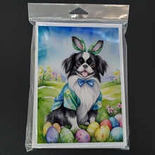 Load image into Gallery viewer, Japanese Chin Easter Egg Hunt Greeting Cards - Blank Note Cards – 8-Pack of Artist-Designed Cards with Envelopes