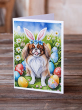 Load image into Gallery viewer, Japanese Chin Easter Egg Hunt Greeting Cards - Blank Note Cards – 8-Pack of Artist-Designed Cards with Envelopes