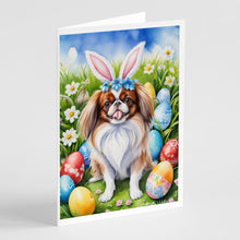 Load image into Gallery viewer, Japanese Chin Easter Egg Hunt Greeting Cards - Blank Note Cards – 8-Pack of Artist-Designed Cards with Envelopes