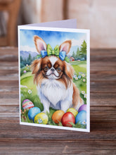 Load image into Gallery viewer, Japanese Chin Easter Egg Hunt Greeting Cards - Blank Note Cards – 8-Pack of Artist-Designed Cards with Envelopes