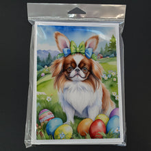 Load image into Gallery viewer, Japanese Chin Easter Egg Hunt Greeting Cards - Blank Note Cards – 8-Pack of Artist-Designed Cards with Envelopes