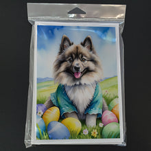 Load image into Gallery viewer, Keeshond Easter Egg Hunt Greeting Cards - Blank Note Cards – 8-Pack of Artist-Designed Cards with Envelopes