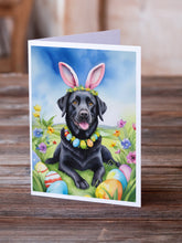 Load image into Gallery viewer, Black Labrador Retriever Easter Egg Hunt Greeting Cards - Blank Note Cards – 8-Pack of Artist-Designed Cards with Envelopes