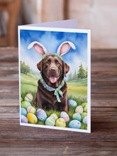 Load image into Gallery viewer, Chocolate Labrador Retriever Easter Egg Hunt Greeting Cards - Blank Note Cards – 8-Pack of Artist-Designed Cards with Envelopes