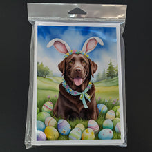 Load image into Gallery viewer, Chocolate Labrador Retriever Easter Egg Hunt Greeting Cards - Blank Note Cards – 8-Pack of Artist-Designed Cards with Envelopes