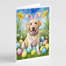 Load image into Gallery viewer, Yellow Labrador Retriever Easter Egg Hunt Greeting Cards - Blank Note Cards – 8-Pack of Artist-Designed Cards with Envelopes