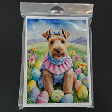 Load image into Gallery viewer, Lakeland Terrier Easter Egg Hunt Greeting Cards - Blank Note Cards – 8-Pack of Artist-Designed Cards with Envelopes