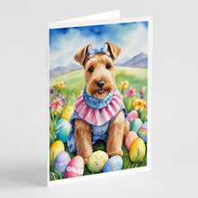 Load image into Gallery viewer, Lakeland Terrier Easter Egg Hunt Greeting Cards - Blank Note Cards – 8-Pack of Artist-Designed Cards with Envelopes