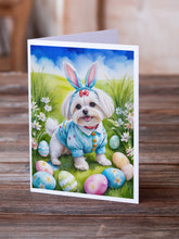 Load image into Gallery viewer, Maltese Easter Egg Hunt Greeting Cards - Blank Note Cards – 8-Pack of Artist-Designed Cards with Envelopes