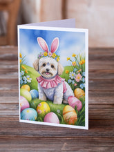 Load image into Gallery viewer, Maltipoo Easter Egg Hunt Greeting Cards - Blank Note Cards – 8-Pack of Artist-Designed Cards with Envelopes