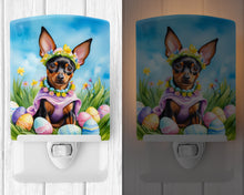 Load image into Gallery viewer, Miniature Pinscher Easter Egg Hunt Ceramic Night Light