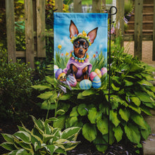 Load image into Gallery viewer, Miniature Pinscher Easter Garden Flag - Easter Egg Hunt - Dog-Themed Spring Yard Decor