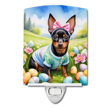Load image into Gallery viewer, Miniature Pinscher Easter Egg Hunt Ceramic Night Light