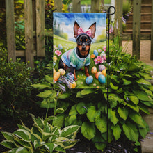 Load image into Gallery viewer, Miniature Pinscher Easter Garden Flag - Easter Egg Hunt - Dog-Themed Spring Yard Decor