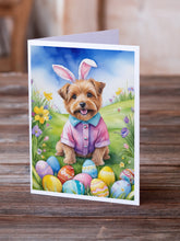 Load image into Gallery viewer, Norfolk Terrier Easter Egg Hunt Greeting Cards - Blank Note Cards – 8-Pack of Artist-Designed Cards with Envelopes