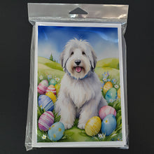 Load image into Gallery viewer, Old English Sheepdog Easter Egg Hunt Greeting Cards - Blank Note Cards – 8-Pack of Artist-Designed Cards with Envelopes