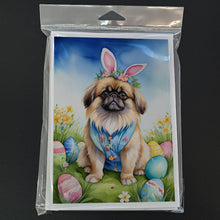 Load image into Gallery viewer, Pekingese Easter Egg Hunt Greeting Cards - Blank Note Cards – 8-Pack of Artist-Designed Cards with Envelopes
