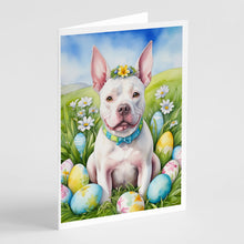 Load image into Gallery viewer, Pit Bull Terrier Easter Egg Hunt Greeting Cards - Blank Note Cards – 8-Pack of Artist-Designed Cards with Envelopes